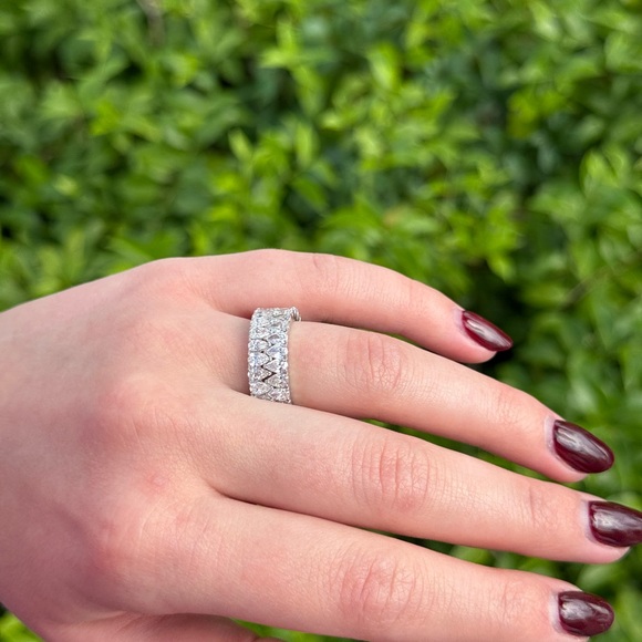 5.76 ct. Pear Cut Lab Grown Diamond Ring 14K White Gold - Picture 6 of 6